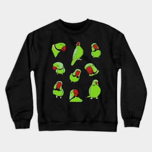 green indian ringneck pattern Crewneck Sweatshirt